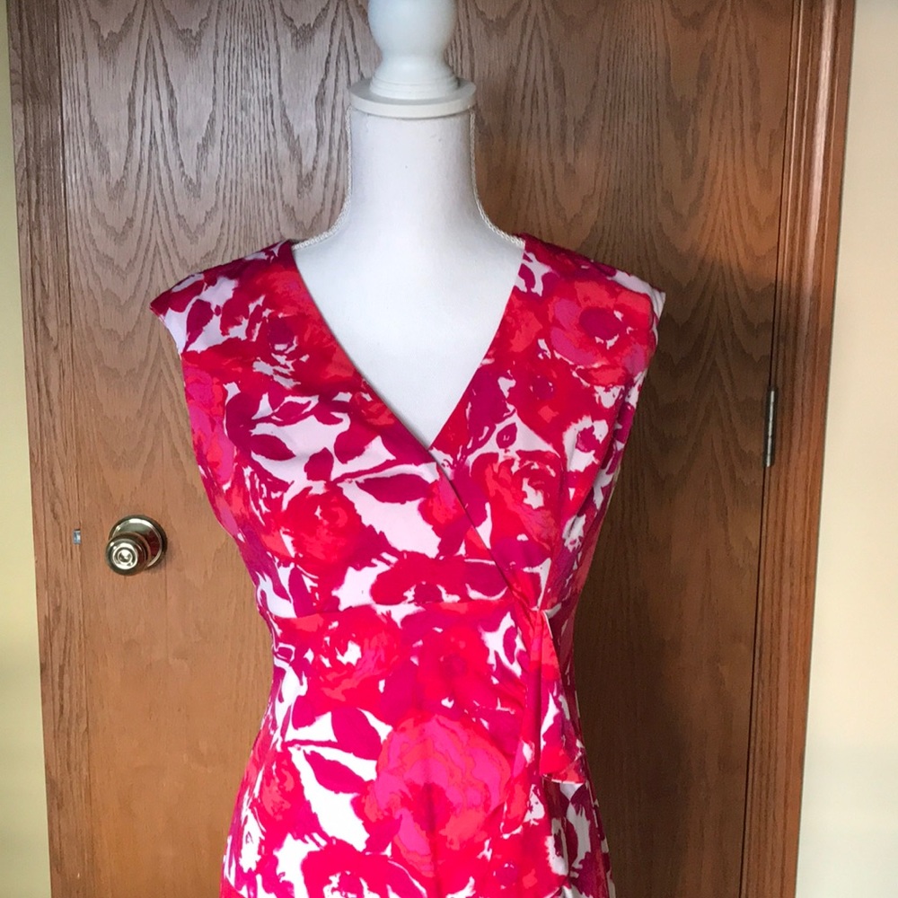 Multicolored floral knee length dress